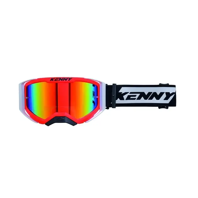 Ekspresowa dostawa Kenny Racing Gogle Performance EVO 2 Neon Red Mirror Lens Lustro czerwony/czarny / biały 251-0702011-98