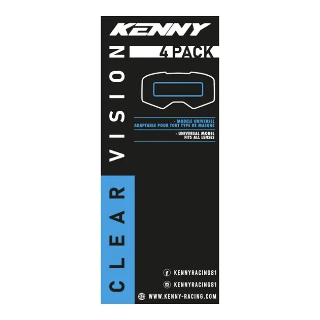 Folia uniwersalna ochronna do gogli Vision Universel (50MM X150MM) (Pack 4) Kenny Racing 251-0702016 Bestseller