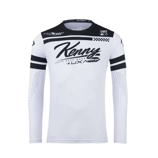 Ekspresowa dostawa Koszulka Cross/Enduro Kenny Racing Track Dirt White Biały/Czarny L 251-3403011-5600