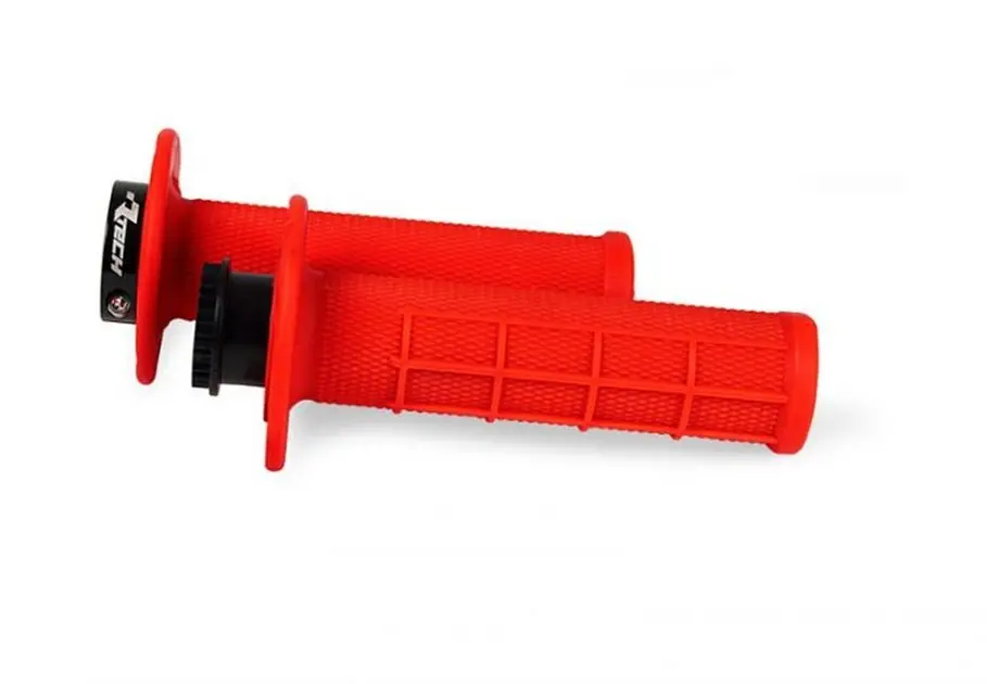 Bezpieczne zakupy Manetki R20 LOCK-ON (22+25mm) Half Waffle kolor czerwony neon + 8 adapterów rolgazu RACETECH MPRRF000021