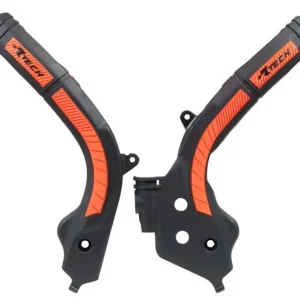Osłony ramy Bi-Material Super Grip KTM SX 125/150/250, EXC/EXCF 250/350/450, SXF 250/350/450 czarno-pomarańczowe RACETECH PRTKTMNRAR1 Wyjątkowa oferta