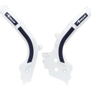 Nowy Osłony ramy Bi-Material Super Grip KTM SX 125/150/250, EXC/EXCF 250/350/450, SXF 250/350/450 biało-czarne RACETECH PRTKTMBNNR1