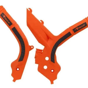 Osłony ramy Bi-Material Super Grip KTM SX 125/150/250, SXF 250/350/450, EXC/EXCF 150/250/350/450 pomarańczowo-czarne RACETECH PRTKTMARNR2 Tani