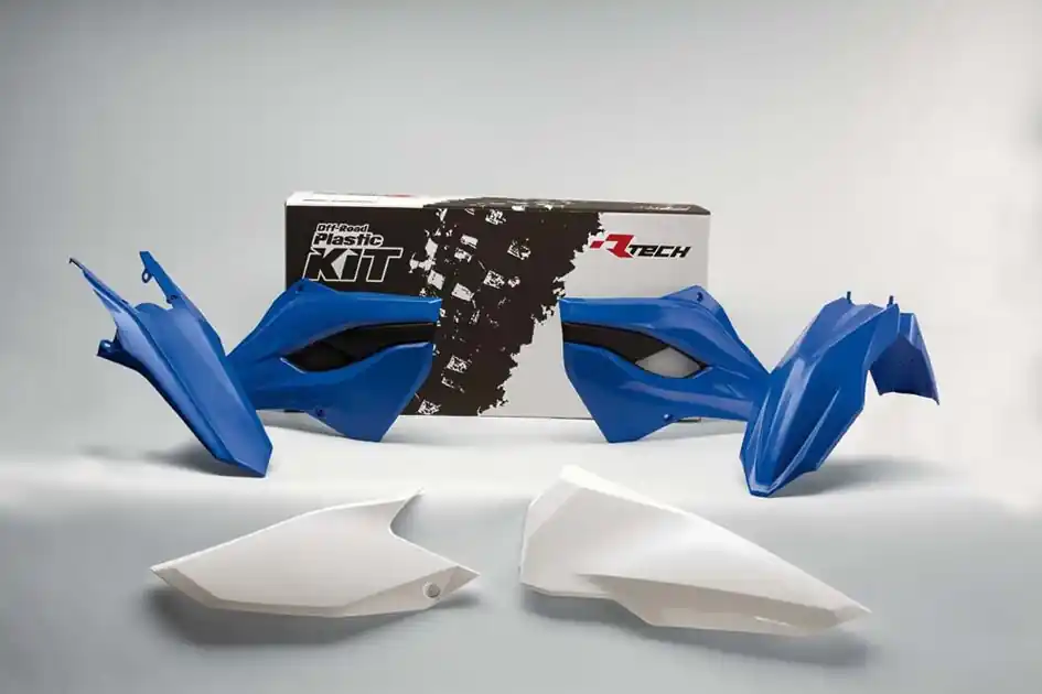 Wyjątkowa oferta Komplet plastików Husaberg TE/FE 125/250/300/350/450 / 501 OEM Niebieski Biały RACETECH (RTECH) KITHBG-OEM-400