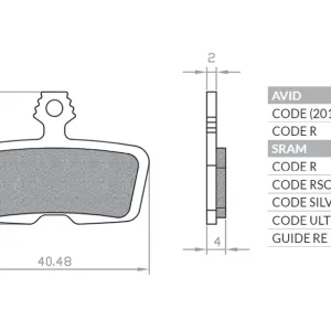 Klocki hamulcowe sinter spiekane metaliczne MTB/szosa/elektryk Avid CODE/R, SRAM CODE RSC/R, Guide RE Brenta BR23ST Wysoka jakość