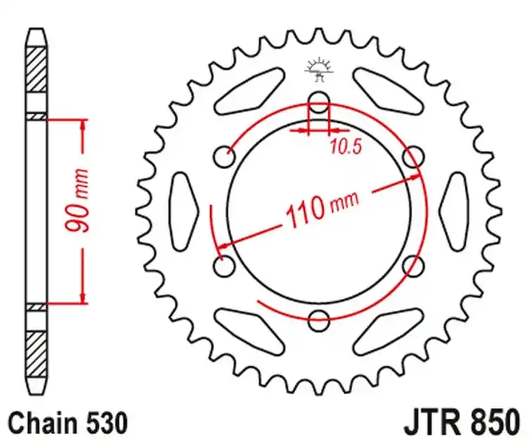 Bezpieczna płatność Zębatka tylna Yamaha XS 650 (31, ŁAŃC. 530) JT JTR850.31