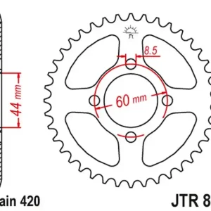 Bezpieczna płatność Zębatka tylna Yamaha MX 80, TY 80, DT 80 (41, ŁAŃC. 420) JT JTR832.41