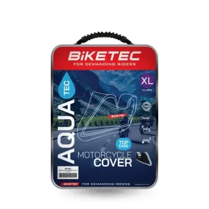 Bestseller Pokrowiec wodoodporny Aquatec na motocykl z miejscem na kufer centralny czarny/szary S Biketec BT3184