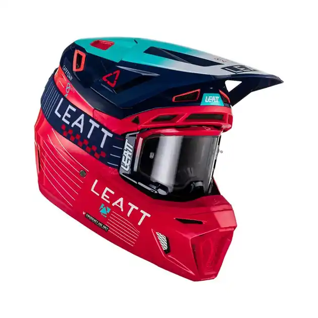 Kask MOTO 8.5 V23 (+ GOGLE VELOCITY 5.5 GRATIS) Helmet Kit Red kolor czerwony/granatowy / niebieski rozmiar M (57-58 cm) Leatt 1023010502 Tylko dziś