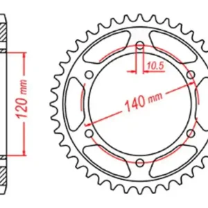 Zębatka tylna 498 42 Kawasaki VN 800 CLASSIC, VN 800 VULKAN (ŁAŃC. 530) MTX PARTS 11-ZZR-42 Bestseller