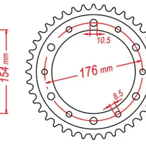 Zębatka tylna 43 Honda VFR750, VFR800 V-TEC, VFR800X CROSSRUNNER ŁAŃC. 530 MTX PARTS 11-MT4-43 Zamów teraz
