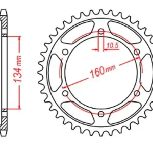 Zębatka tylna 4405 42 Honda CBR 600RR (PC37) (ŁAŃC. 525) MTX PARTS 11-MBW-42 Bestseller