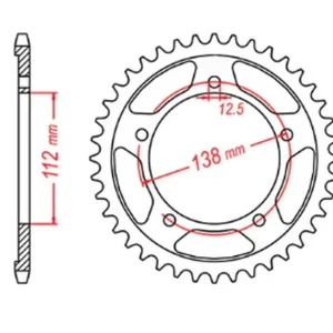 Zębatka tylna 4357 43 Honda CB 600 HORNET, CBR 600F, CBF 600 (ŁAŃC. 525) MTX PARTS 11-MAS-43 Niska cena