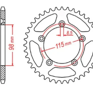 Zębatka tylna 4552 48 KTM SX 65 (ŁAŃC. 420) MTX PARTS 11-KMX-48 Oferta limitowana