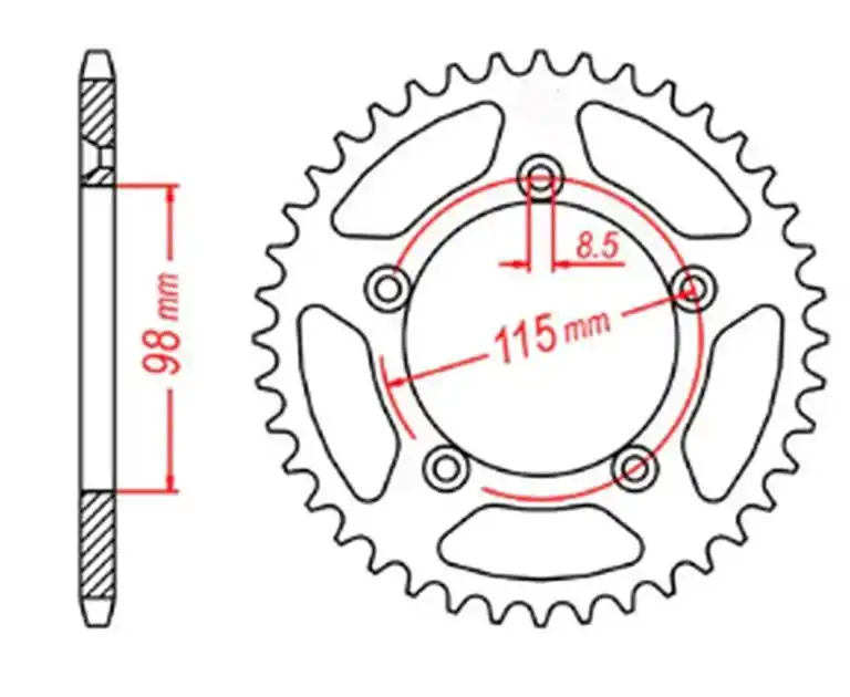 Zębatka tylna 4552 48 KTM SX 65 (ŁAŃC. 420) MTX PARTS 11-KMX-48 Oferta limitowana