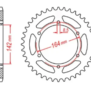 Zębatka tylna 4589 44 Hyosung GT 650 (ŁAŃC. 525) MTX PARTS 11-HY2-44 Bestseller
