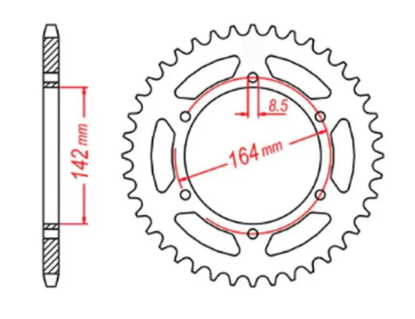 Zębatka tylna 4589 44 Hyosung GT 650 (ŁAŃC. 525) MTX PARTS 11-HY2-44 Bestseller