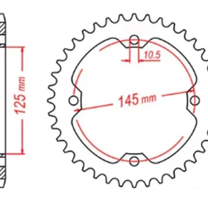 Zębatka tylna 4588 38 Yamaha YFZ 450R, YFM 250/350/450/700 RAPTOR (ŁAŃC. 520) MTX PARTS 11-5TG-38 Popularny