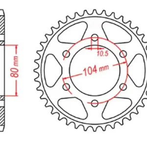 Zębatka tylna 4359 44 Kawasaki ZX750R, NINJA, KLZ VERSYS (ŁAŃC. 525) MTX PARTS 11-503-44 Tani
