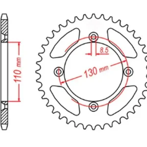 Oferta czasowa Zębatka tylna 4306 50 Honda CR 80/85 (ŁAŃC. 420) MTX PARTS 11-4GC-50