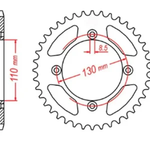 Bestseller Zębatka tylna 4306 49 Honda CR 80/85 (ŁAŃC. 420) MTX PARTS 11-4GC-49