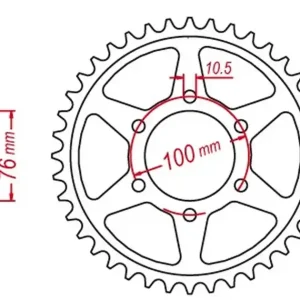 Zębatka tylna 816 42 Suzuki GSXR1100, GSXR750 (ŁAŃC. 530) MTX PARTS 11-476-42 Szybka dostawa