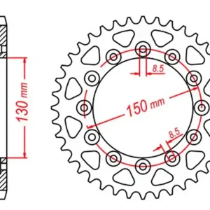 Zębatka tylna 245 41 Honda XL 600 LM (ŁAŃC. 520) MTX PARTS 11-428/2-41 Taniej