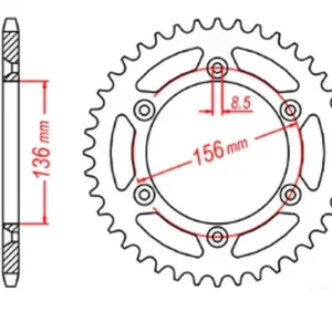 Zębatka tylna 702 45 Husqvarna TE 410, TE 610, SMR 450/630, Suzuki DR 350 (ŁAŃC. 520) MTX PARTS 11-415-45 Sprawdź teraz