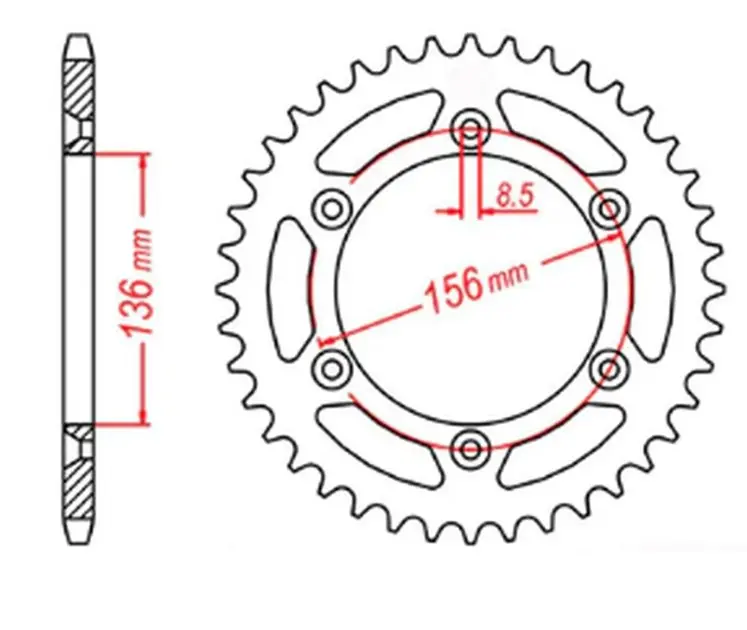 Zębatka tylna 702 45 Husqvarna TE 410, TE 610, SMR 450/630, Suzuki DR 350 (ŁAŃC. 520) MTX PARTS 11-415-45 Sprawdź teraz