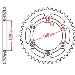 Dodaj do koszyka Zębatka tylna 808 44 Suzuki RM/RMZ (ŁAŃC. 520) MTX PARTS 11-402-44