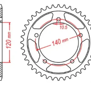 Zębatka tylna 4398 43 Suzuki GSXR 750 (ŁAŃC. 525) MTX PARTS 11-35F-43 Oferta