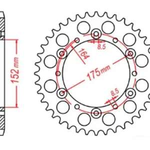Do wyczerpania zapasów Zębatka tylna Yamaha YZ/YZF 50 (ŁAŃC. 520) MTX Parts 11-2H0-50