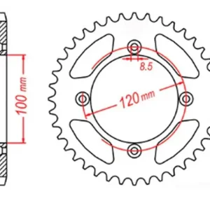 Zębatka tylna Suzuki RM 80/85, Yamaha YZ 80/85 48 (ŁAŃC. 428) MTX Parts 11-209-48 Bezpieczne zakupy