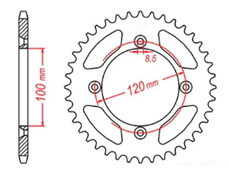 Zębatka tylna Suzuki RM 80/85, Yamaha YZ 80/85 48 (ŁAŃC. 428) MTX Parts 11-209-48 Bezpieczne zakupy