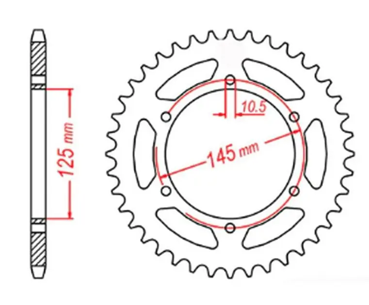 Zębatka tylna Yamaha MT 03 (5YK) 47 (ŁAŃC. 520) MTX Parts 11-1M1-47 Wyjątkowa oferta
