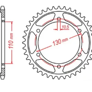 Zębatka tylna Yamaha R1, FZ6, R6 (+1) 47 (ŁAŃC. 530) MTX Parts 11-198-47 Dodaj do koszyka