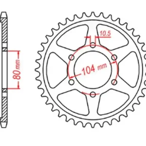 Zębatka tylna Kawasaki ZZR 1400 41 (ŁAŃC. 530) MTX Parts 11-054-41 Ostatnie sztuki