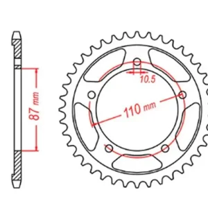 Zębatka tylna Suzuki GS 500 E/F 39 (ŁAŃC. 520) MTX Parts 11-01D-39 Nowość