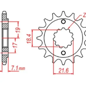 Zębatka przednia Honda CRF 250L 14 (ŁAŃC. 520) MTX Parts 10-KCZ-14 Zamów dziś
