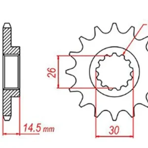 Zębatka przednia Honda CR 125 13 (ŁAŃC. 520) MTX Parts 10-6KS-13 Dostępne od ręki