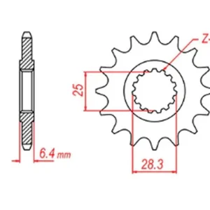 Ekspresowa dostawa Zębatka przednia Yamaha YFZ 450/YFM 700 RAPTOR 14 (ŁAŃC. 520) MTX Parts 10-592-14