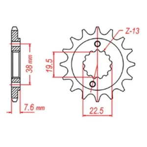 Ekspresowa dostawa Zębatka przednia Suzuki LTR 450, LTZ 400, RMX 450 14 (ŁAŃC. 520) MTX Parts 10-401-14