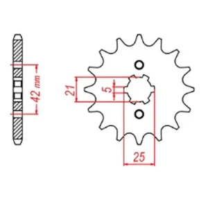 Zębatka przednia Yamaha XV 250, XVS 250, XV 250 (+2) 16 (ŁAŃC. 520) MTX Parts 10-0Y1-16 Bezpieczne zakupy
