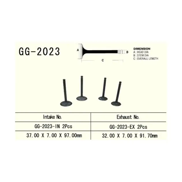 Premium Zawór wydechowy Yamaha YFM 600 Grizzly, XT 600, TT 600 (32,0X7,0X91,7mm) Vesrah GG-2023-EX
