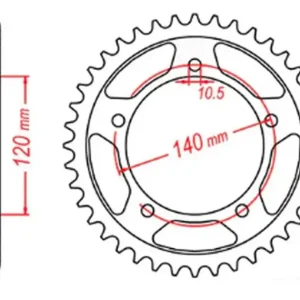 Łatwy zwrot Zębatka tylna 4409 43 Suzuki GSF 1250, GSXR 1000/1300 (ŁAŃC. 530) MTX PARTS 11-41F-43