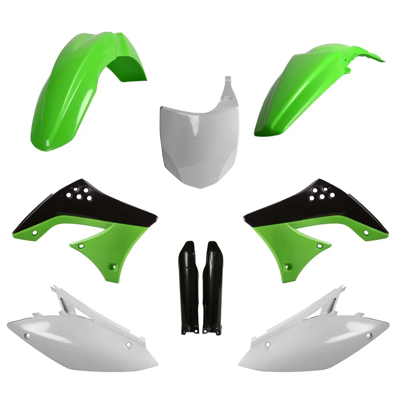 POLISPORT KOMPLET PLASTIKÓW (FULL KIT) KAWASAKI KX 450F ‘09-‘11 W ZESTAWIE TABLICA PRZEDNIA (8656800002) I OSŁONY AMORTYZARORÓW (8351800002) KOLOR ZIELONY Hit cenowy