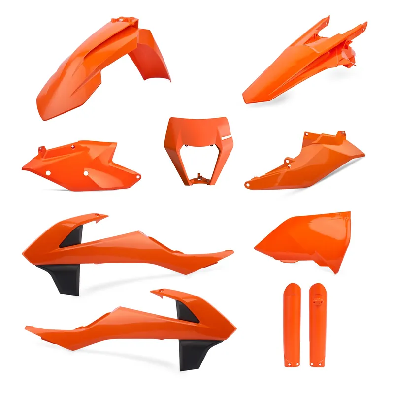 Super okazja POLISPORT KOMPLET PLASTIKÓW (FULL KIT) KTM EXC/EXC-F TPI ‘17-‘19 W ZESTAWIE OSŁONA LAMPY (8666800002) I OSŁONY AMORTYZATORÓW (8398600003) KOLOR POMARAŃCZOWY
