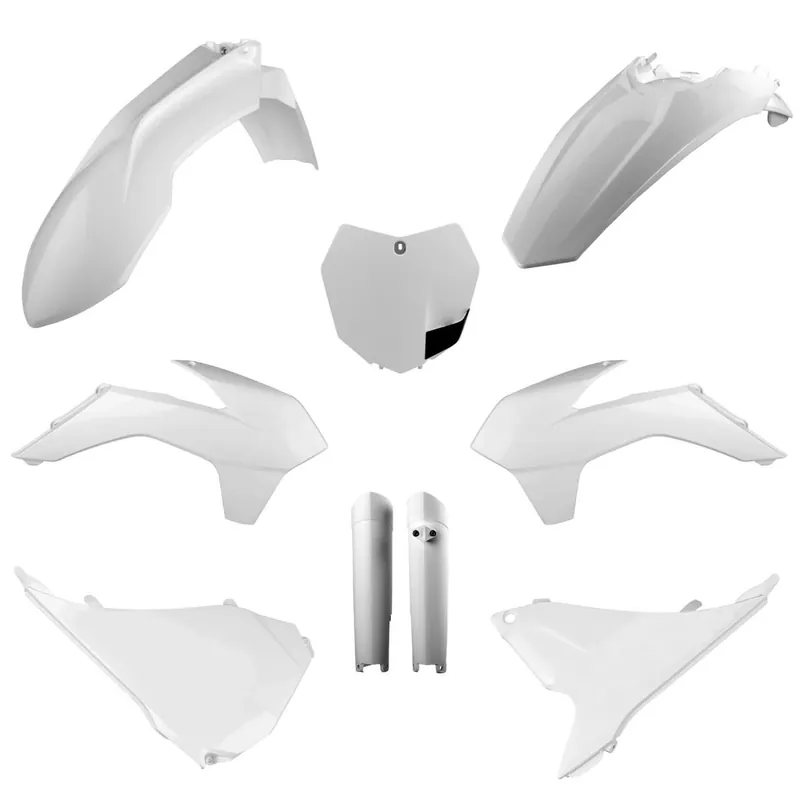 POLISPORT KOMPLET PLASTIKÓW (FULL KIT) KTM SX/SX-F/XC-F ‘13-‘14 W ZESTAWIE TABLICA PRZEDNIA (8659100002) I OSŁONY AMORTYZATORÓW (8398500002) KOLOR BIAŁY Hit cenowy