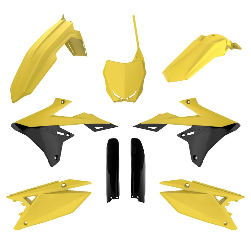 Bezpieczne zakupy POLISPORT KOMPLET PLASTIKÓW (FULL KIT) SUZUKI RMZ 250 ‘19-‘26; RMZ 450 ‘18-‘26 W ZESTAWIE TABLICA PRZEDNIA (8666100002) I OSŁONY AMORTYZARORÓW (8398300002) KOLOR ŻÓŁTY CZARNY OEM 26