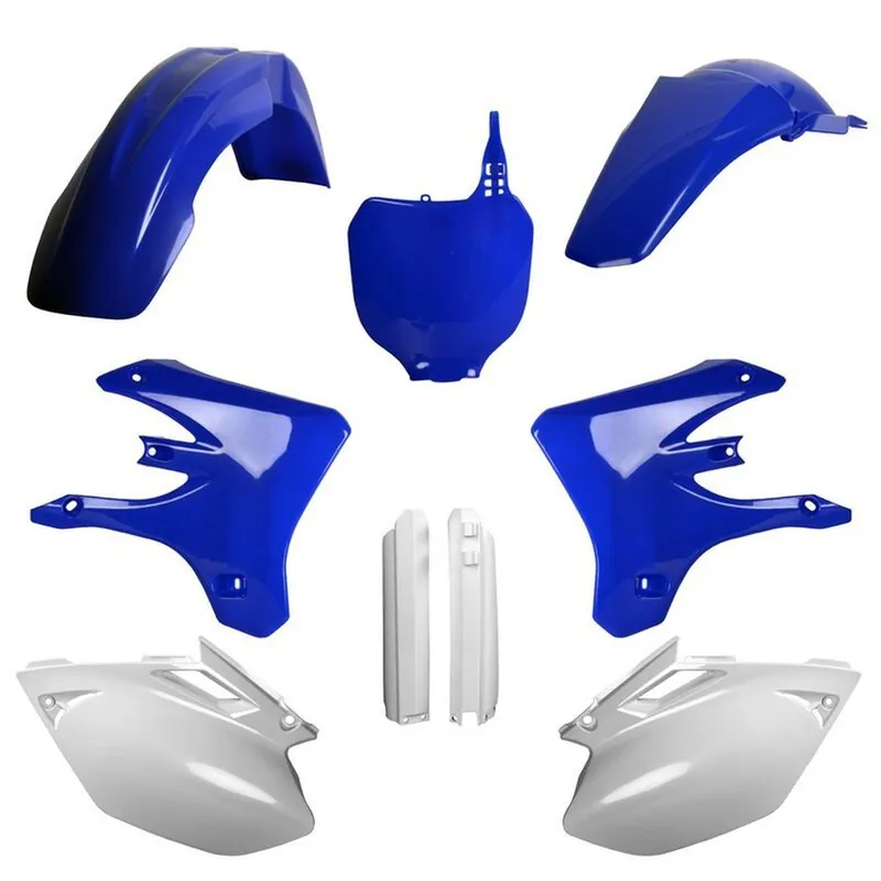 Wyprzedaż POLISPORT KOMPLET PLASTIKÓW (FULL KIT) YAMAHA YZ 250F ‘03-‘04; YZ 450F ‘03-‘04 W ZESTAWIE TABLICA PRZEDNIA (8658000001) I OSŁONY AMORTYZARORÓW (8392000001) KOLOR NIEBIESKI BIAŁY OEM